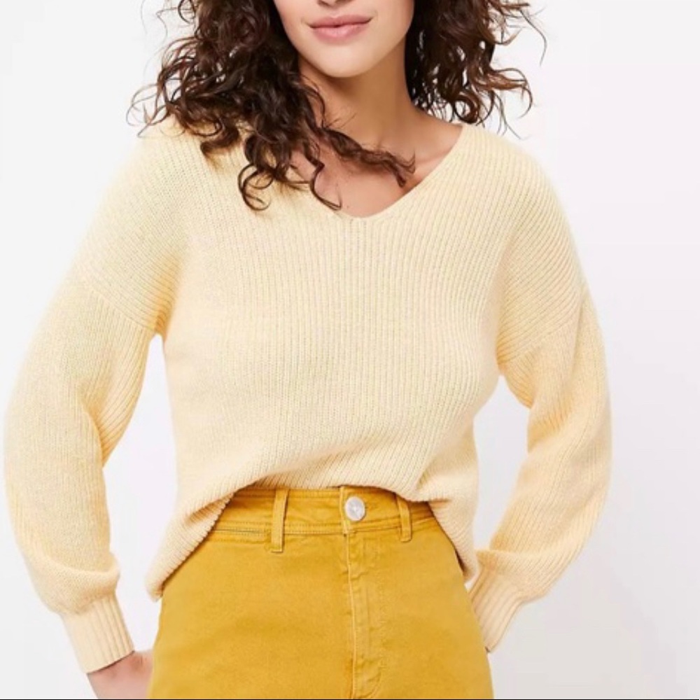 Ribbed V-neck Sweater